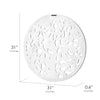 Boho Tree Birds Round White Distressed Medallion Wall Art Accent - 31"